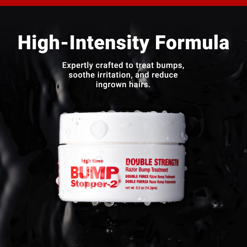 High Time Bump Stopper 2 Double Strength Razor Bump Treatment | Formulated to Relieve Razor Burn | Eliminates Ingrown Hairs | Aftershave For Men - 0.5 OZ (5 Pack) - Image 4